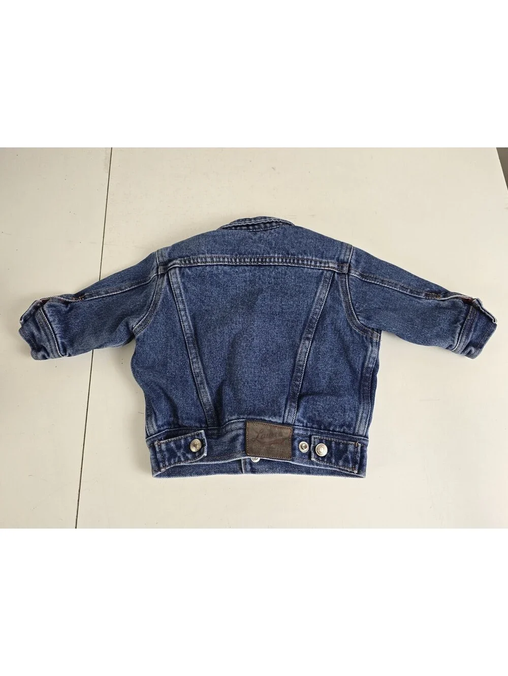 Vintage Baby 3-12 Months Denim Ralph Lauren Jean Jacket Fish AOP Lined Classic